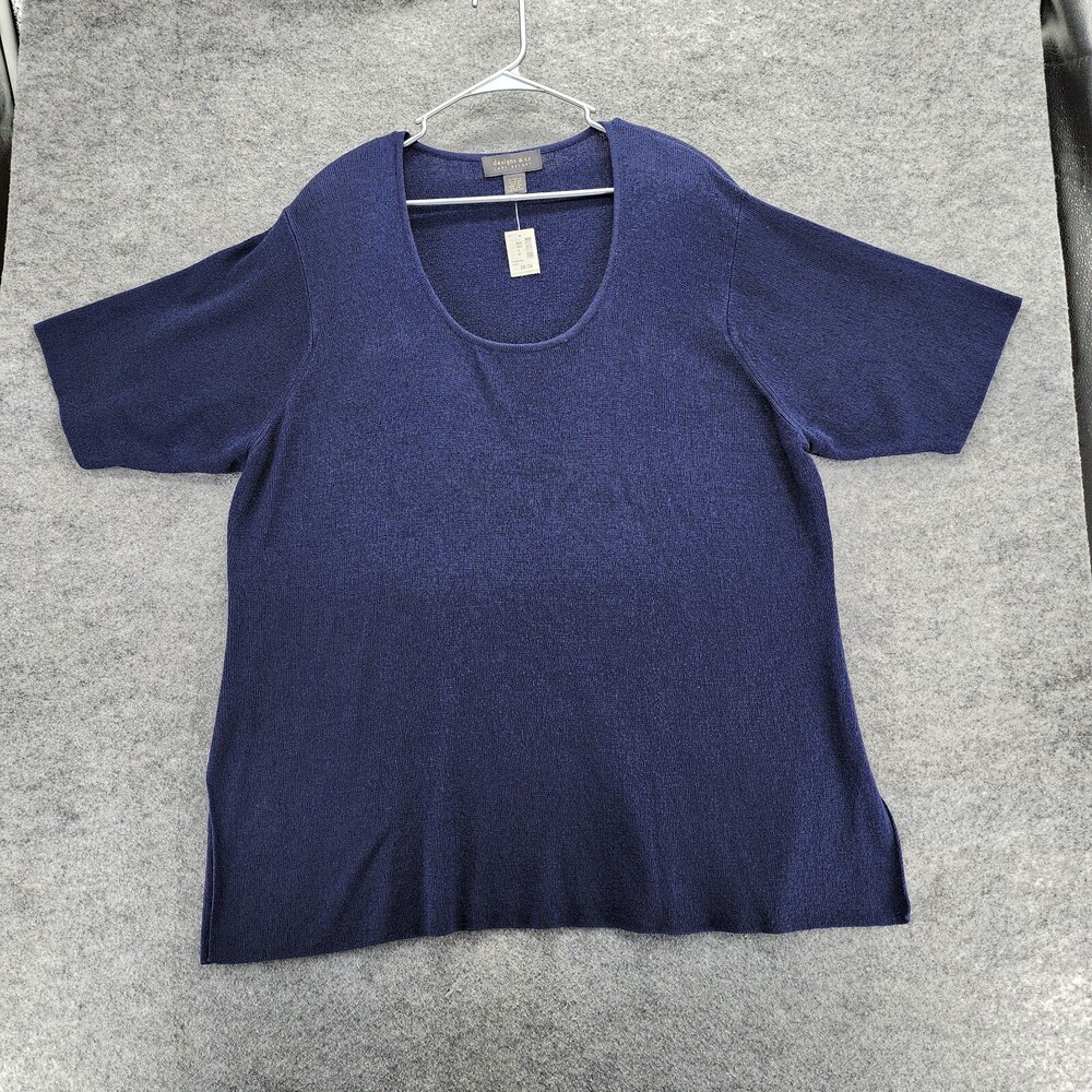 Designs Co Lane Bryant Shirt Womens 26/28 Short Sleeve Blue